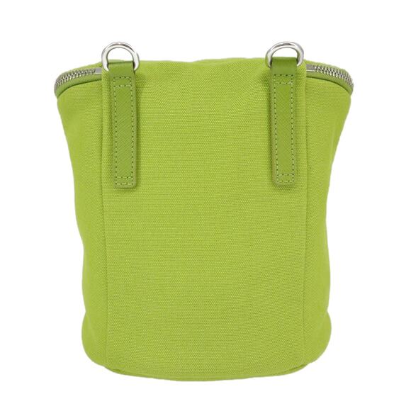 PRADA Shoulder Bag Canvas Silver Green - Picture 2 of 10